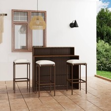 2/3/4-tlg. Gartenbar-Set mit Kissen Bistro Bar Sitzgruppe Gartenmöbel vidaXL