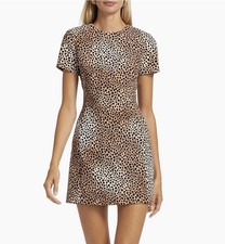 Michael Kors Cheetah Print Stretch Crepe Shift Dress, Size 2
