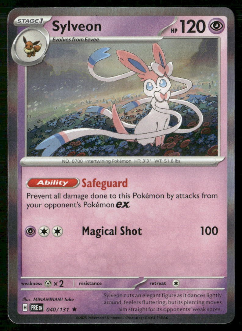 Sylveon 040/131 Holo Rare Prismatic Evolutions Pokemon Near Mint