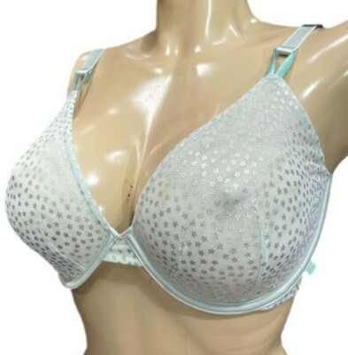 Victorias Secret Sexy Tee Lace Unlined Demi Bra Mint Green Foil Stars