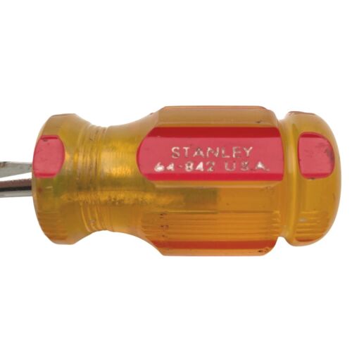 Cacciavite vintage Stanley 64-842 testa piatta scanalato corto Stubby 3,5" made in USA - Foto 3 di 9