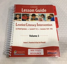 FOUNTAS & PINNELL LEVELED LITERACY INTERVENTION RED SYSTEM / VOL 3 LESSON GUIDE