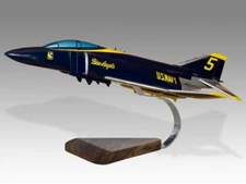 McDonnell Douglas F-4 Blue Angels Desk Wood Airplane New Model Small Scale 1/72