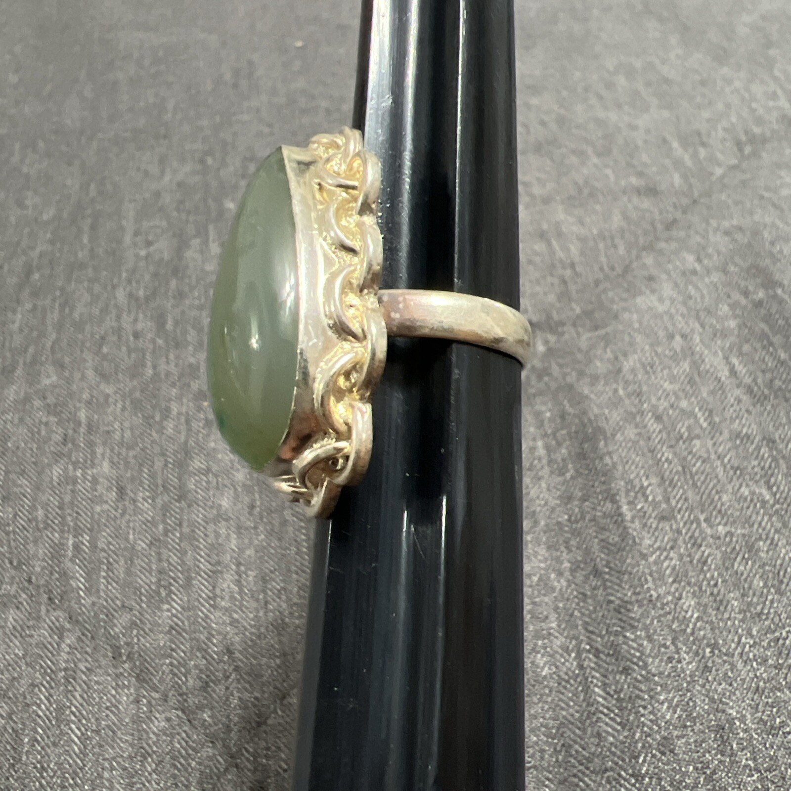 Sterling Silver  Pear Shape Ring Large Chrysopras… - image 3