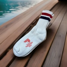 VTG 80s Ridgeview Socks 10-13 Striped Orlon Acrylic Crew USA Sport Wide Calf.