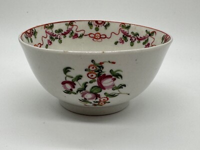 Antique New Hall Porcelain Chinese Export Style Bowl w/ Floral Decoration