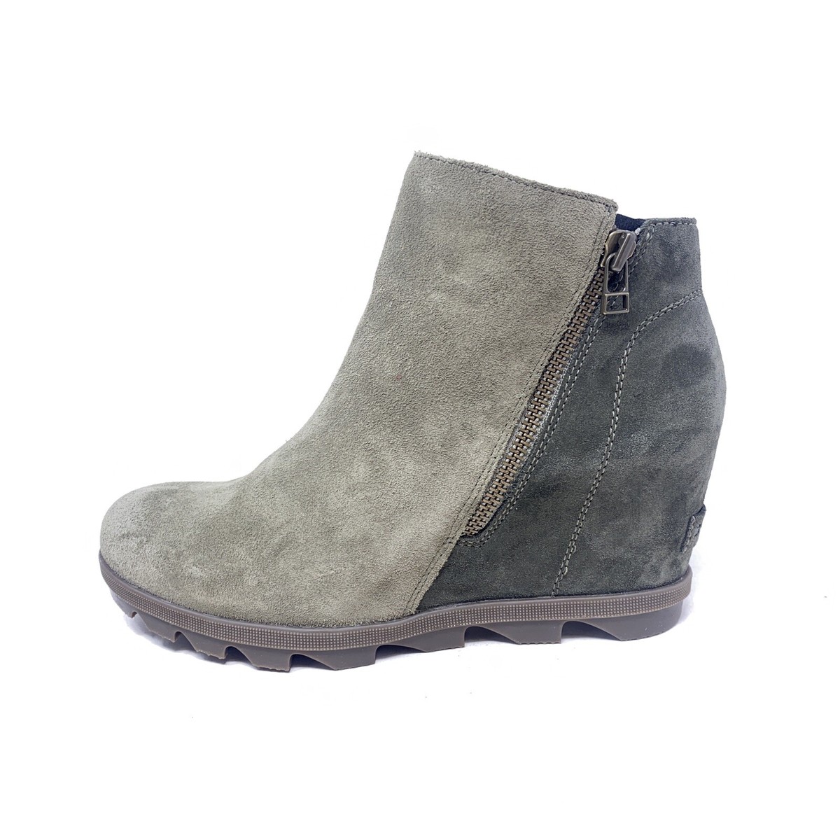 New Sorel Joan of Arctic II Sz 10 M Chelsea Boot Brown Suede Wedge Side Zip