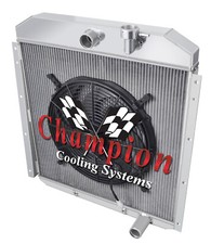Rockin Champion 4 Row All Aluminum Radiator W 16 Fan For 1955 - 1959 Gmc Truck