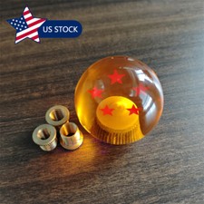 Round Dragon Ball 5 Star Shift Knob Manual Gear Shifter Head With 3 Adapters