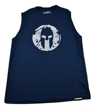 Spartan Mens Navy Helmet Logo Muscle Shirt New S, M, L, XL, 2XL