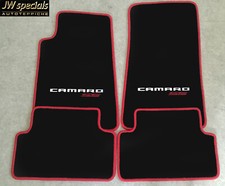 Autoteppich Fußmatten für GM Chevrolet Camaro rot weiss 2farbig 2010-15 Velours