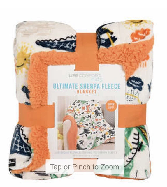 Life Comfort Kid s Dinosaurs Ultimate Sherpa Fleece Throw Blanket