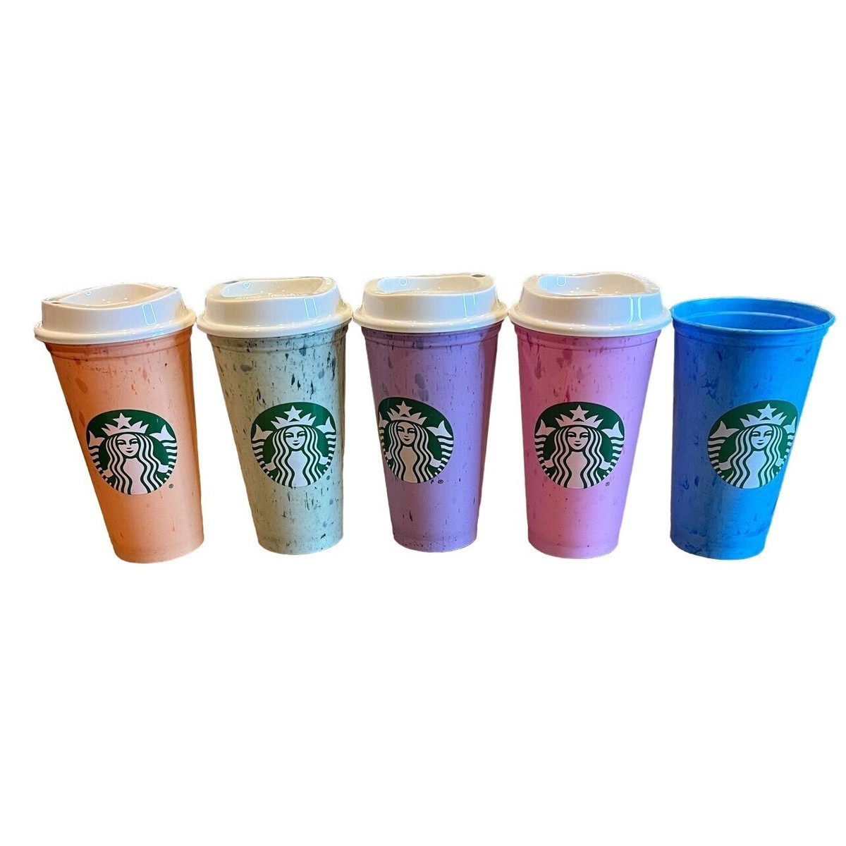 Starbucks Reusable Marble Hot Cups 6 Pack Variety Colors