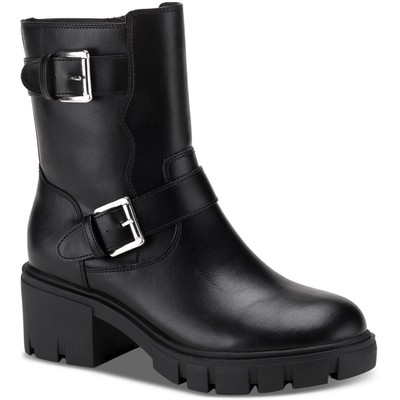 Sun + Stone Womens Lionell Black Motorcycle Boots 9.5 Medium (B,M) BHFO 4320