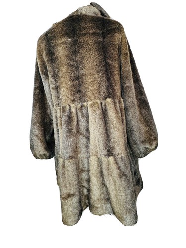 Jones New York Jacke Mantel mit Kunstfell gefüttert Medium BRAUN schwer Y2K Penny Lane - Bild 5 von 12