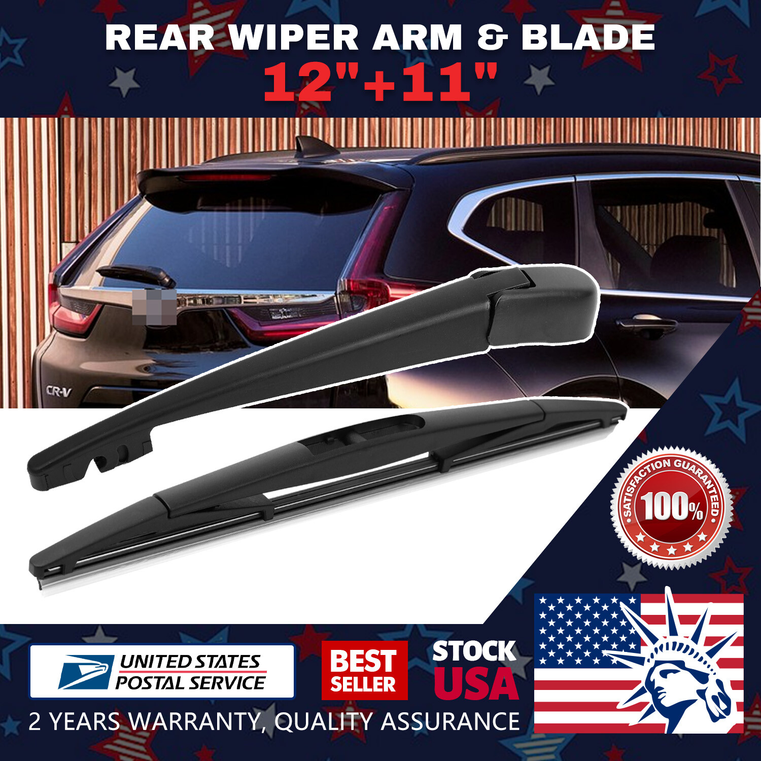 Super Clean OEM Quality Replace Windshield Rear Wiper Arm & Blade All Season