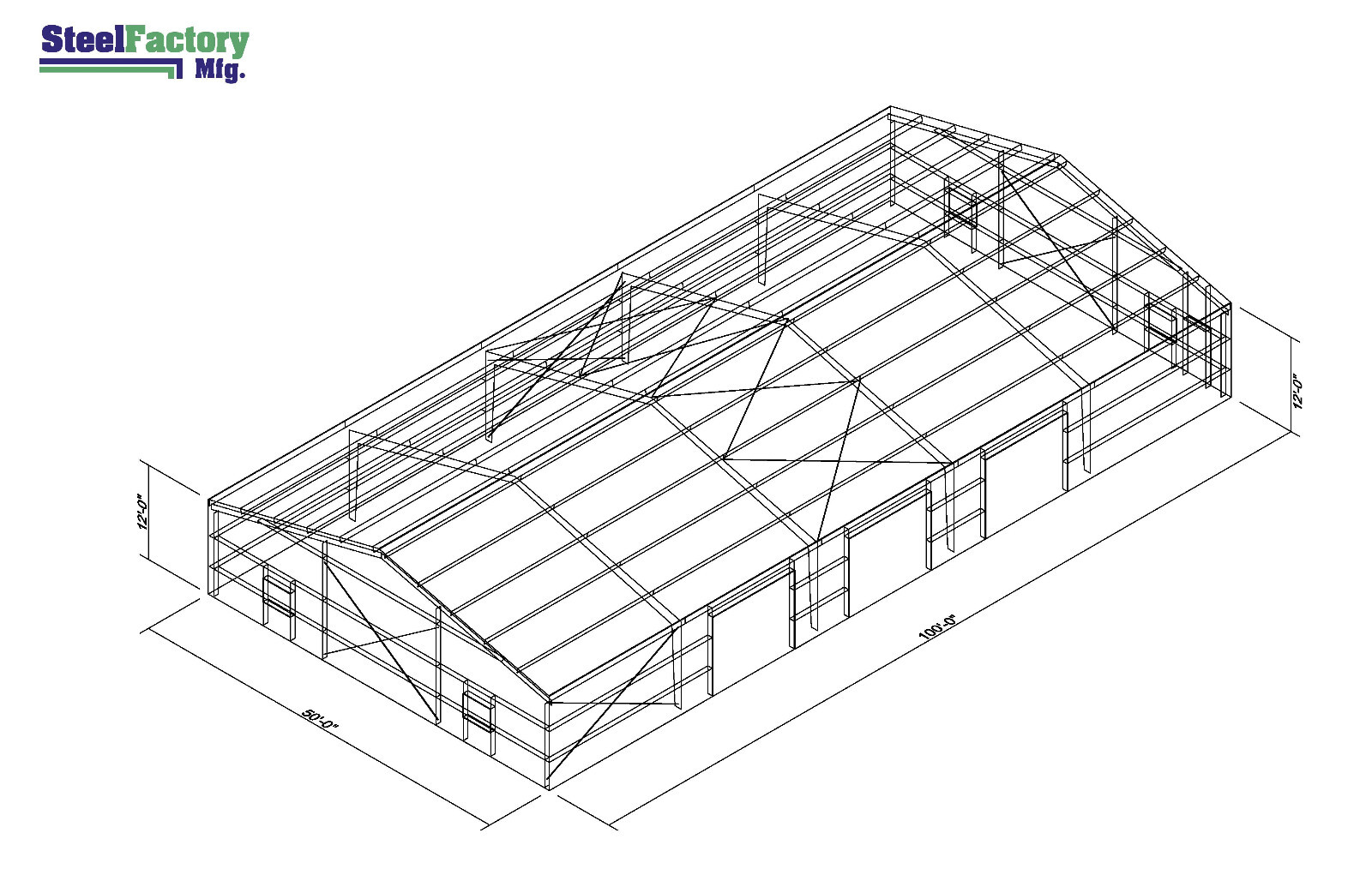 Steel Factory 50x100x12 Engineered Prefab Warehouse Metal Storage Building eBay
