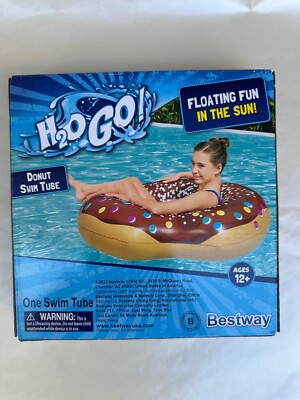 H2O Go Inflatable 1 Swim Donut Ring Pool Float 42 In/1.07m Dia w/ One Side Bite