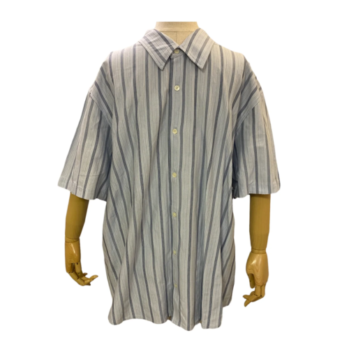 Calvin Klein Men's Blue Stripe Casual Button Down Short Sleeve Shirt RN#  36543 | eBay