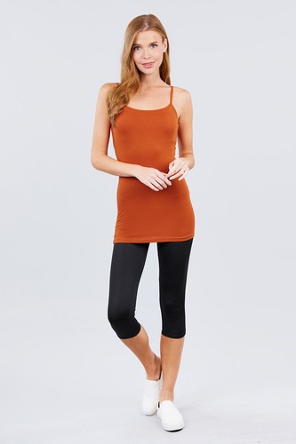 XL 1XL 2XL 3XL Women Tank Top Plus Size Long Cotton Cami Spaghetti Straps No Bra - Picture 153 of 197