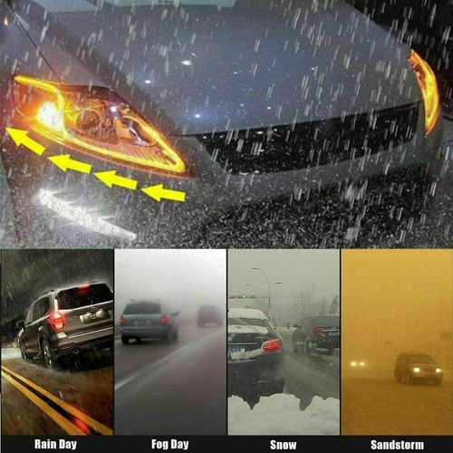 2 x 60CM DRL LED Light Amber Sequential Flexible Turn Signal Strip for Headlight - Picture 8 of 12