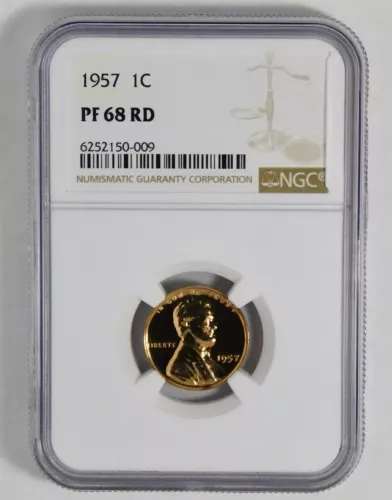 1957 Lincoln Wheat Cent. High Grade! NGC GEM PROOF 68RD