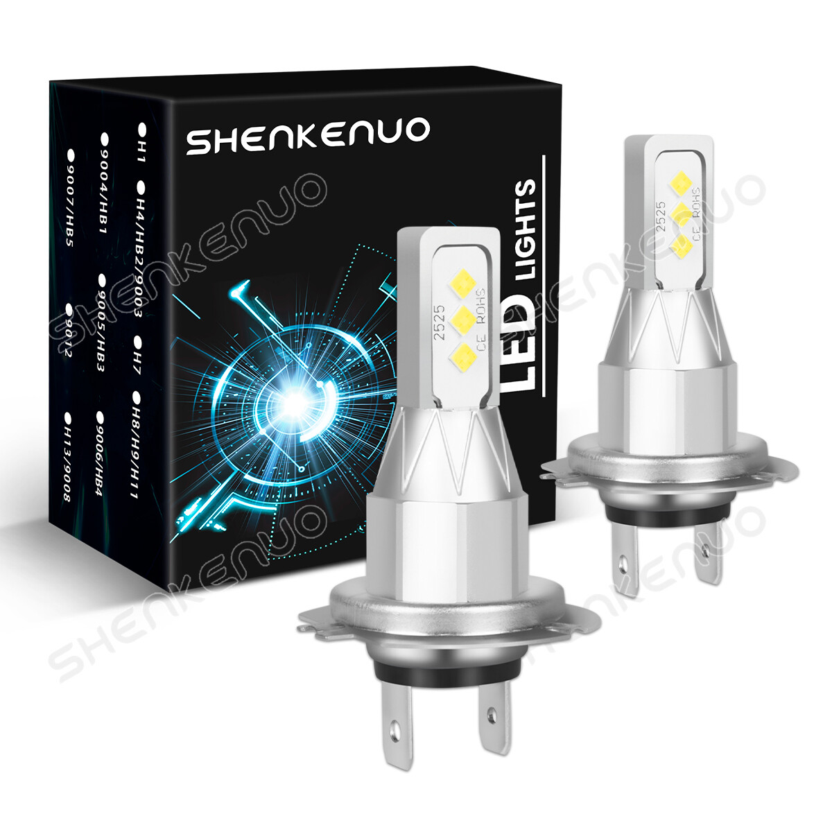 2x H7 LED Headlight Bulb Conversion Kit 6000K High Low Beam Super Bright