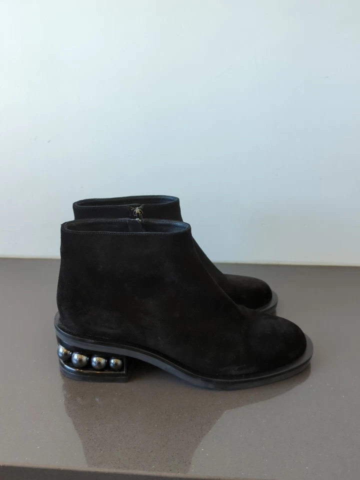 39.5 US 9.5 NICHOLAS KIRKWOOD Casati PEARL Black Suede  BOOTS Bootie - Image 3 of 4