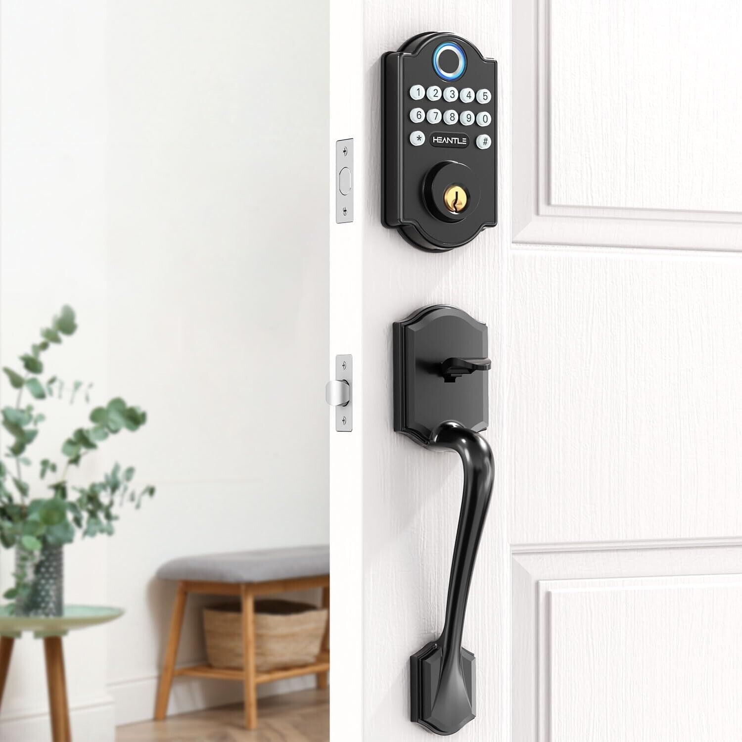 Front Door Lock Set HEANTLE Fingerprint Keyless Entry Smart Lock Keypad  Deadbolt, door lock 