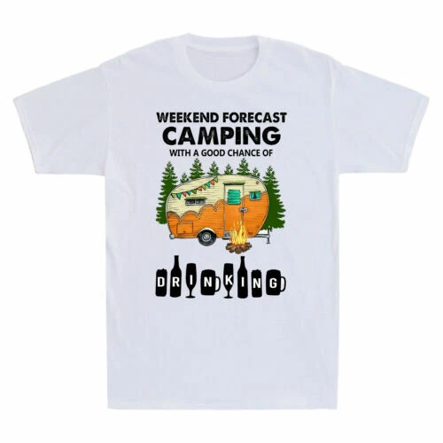 Weekend Forecast Camping With Good Chance Of Drinking Vintage Men's T-shirt Tee
Opens in a new windo