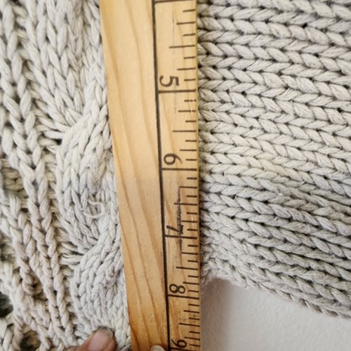 Herman Geist Cotton Blend Cable Knit Fisherman hand Knit Sweater Women Sz L - Picture 10 of 11