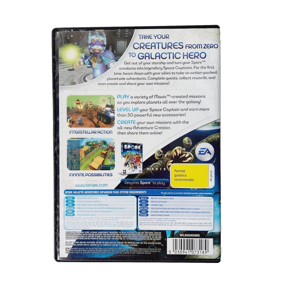 Spore: Galactic Adventures Expansion Pack for PC / Mac + Manual 2009 EXC - Image 2 of 4