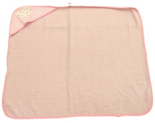 BABY KISS HOODED BABY TOWEL; pink w/ heart love, 29" x 25"