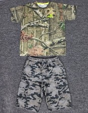 Boys Camo Outfit Big Kids Medium Ocean Current Shorts Mossy Oak Breakup Shirt
