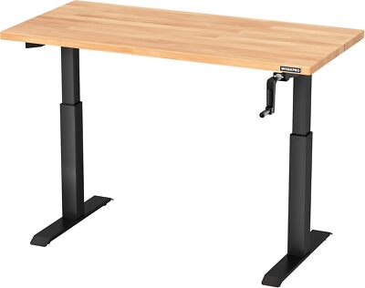 WORKPRO Adjustable Workbench with Crank Handle 47.2''x23.6'' Rubber Wood Worktable