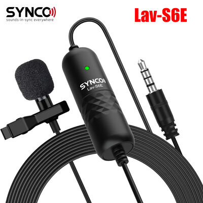 Synco Lav-S6E Omnidirectional Condenser Lavalier Microphone for Cameras / Phones