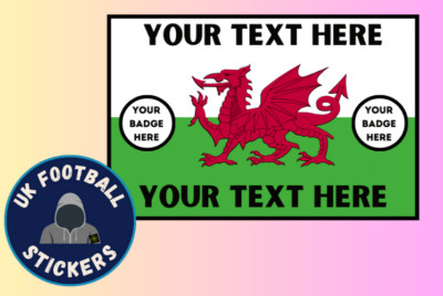 50x CUSTOM WALES FUSSBALL ULTRA AUFKLEBER, 100 % WETTERFEST