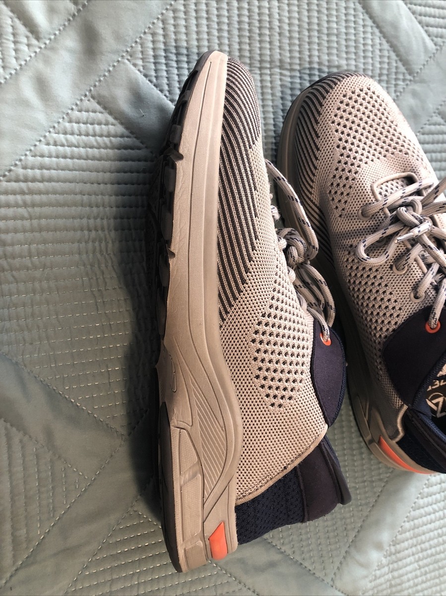 ZEBA Men\'s Athletic‎ Shoes Gray Navy Orange Lace Up Knit Sneakers Size 8.5 Zeba Athletic Sneakers Size 11 X-Wide Hands Slip-On In Cool  main image 4