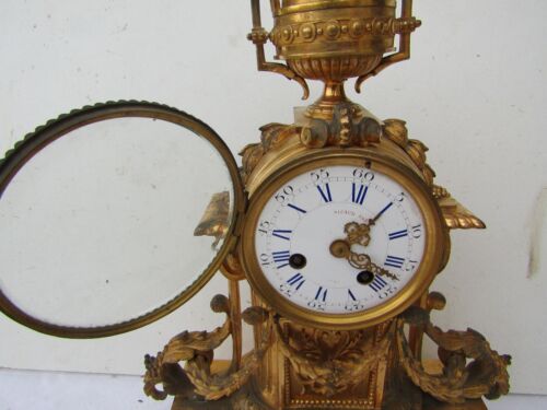 ancienne horloge en bronze de style louis 16 - Foto 5 di 9