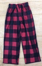Boys Pajama Pants Size 6-7 Red Black Plaid Sleep Pants Stretch Waist