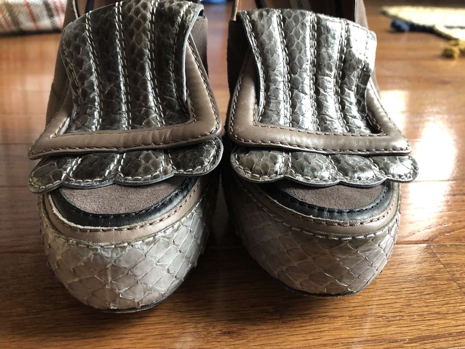 Tabitha Simmons Python Josephi Wedge Shoes Taupe … - image 11