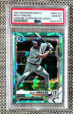 2021 Bowman Draft Chrome Sapphire Riley Greene #09/20 Aqua SSP PSA 10 💎💎