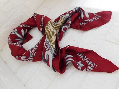 Foulard Vintage Femme 100% Soie Pure - 84x88 Cm - Multicolore - Années 80