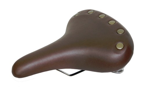 Cruiser City Bike Fahrradsattel Sattel mit Nieten und Federn Vintage Brown - Bild 2 von 3