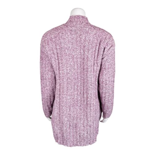 Modern Soul Chenille Open Front Cardigan With Pockets Deep Burgundy Small Size - Picture 2 of 2
