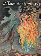 1943 Shell Oil Vintage Print Ad WWII Two Pages The Torch That Blazed Is Out 