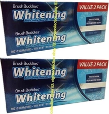 2 x 2 tubes =4, Brush.B Whitening anti-cavity fluoride toothpaste valuePk 3.5oz