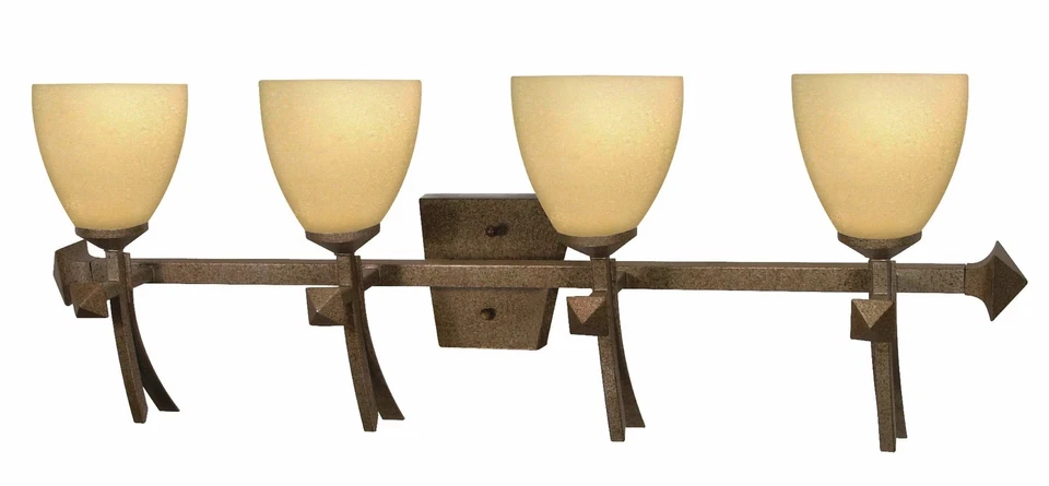 NUVO LIGHTING Real Rust 4 Light Bath Wall Fixture