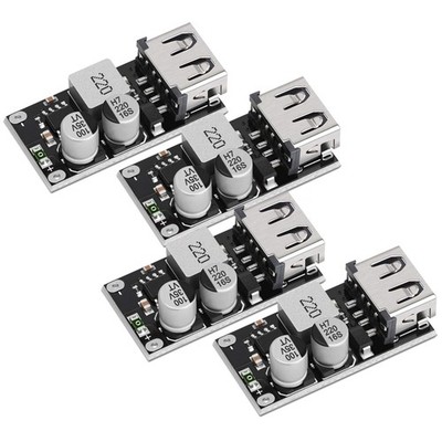 USB Buck Converter 4pcs DC-DC Step Down Module 5V Black Mini