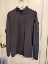 Arc'teryx Caliber 1/4 Zip Neck Sweater, Polartec Pullover  Men's Size L, Gray